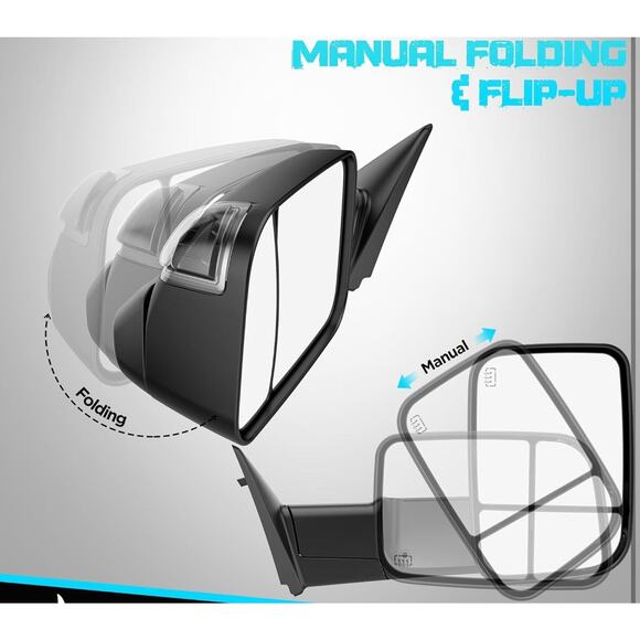 Switchback Tow Mirrors for Dodge Ram 1500 09–18, 2500 3500 10–18 – Heated - Picture 5 of 8